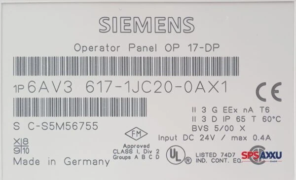 SIEMENS Simatic OP17-DP  6AV3 617-1JC20-0AX1  6AV3617-1JC20-0AX1 – Bild 5