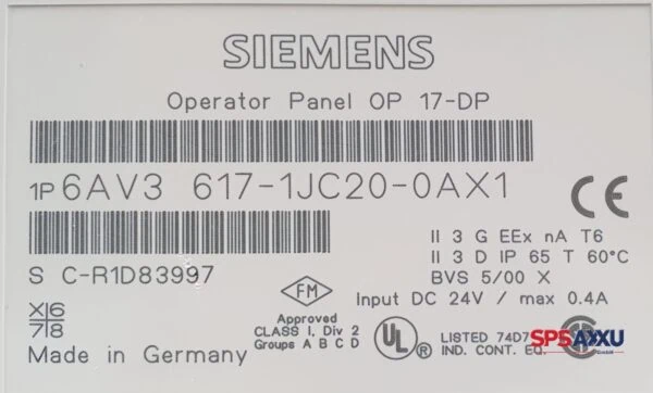 SIEMENS Simatic OP17  6AV3 617-1JC20-0AX1 6AV3617-1JC20-0AX1  E:5 – Bild 5