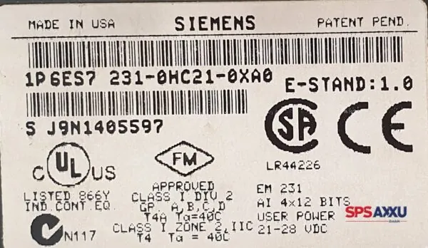 SIEMENS EM231 Plc Modul 6ES7 231-0HC21-0XA0  6ES7231-0HC21-0XA0 – Bild 4