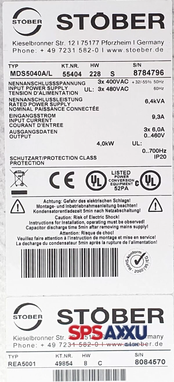 STÖBER MDS5040A/L Servodrive Frequenzumrichter – Bild 4