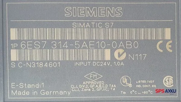 SIEMENS Simatic S7-300 CPU 314 IFM 6ES7 314-5AE10-0AB0  6ES7314-5AE10-0AB0  E:1 – Bild 4