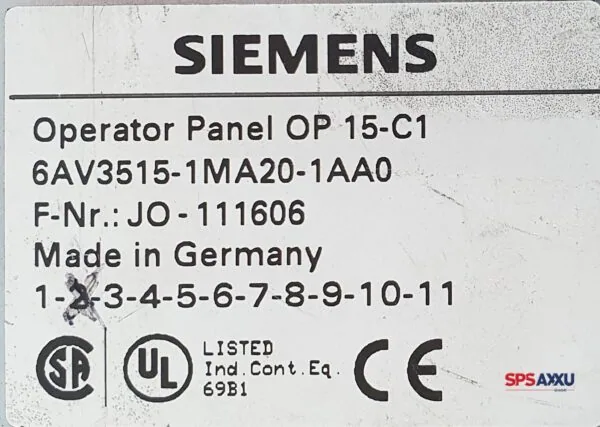 SIEMENS Operator Panel Coros OP15 6AV3515-1MA20-1AA0  6AV3 515-1MA20-1AA0 E:2 – Bild 4