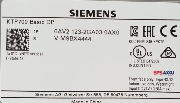 Siemens Simatic HMI Basic Panel 6AV2123-2GA03-0AX0  6AV2 123-2GA03-0AX0 – Bild 5