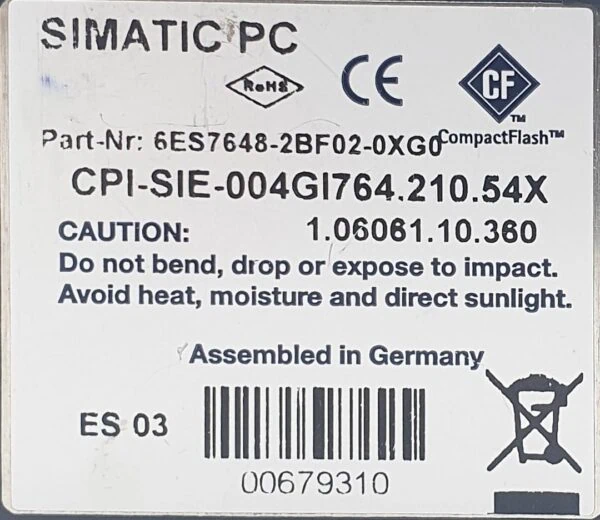SIEMENS Simatic PC 6ES7648-2BF02-0XG0 6ES7 648-2BF02-0XG0 ES:3 – Bild 3