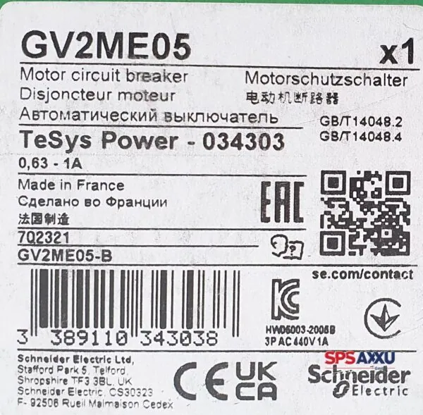TELEMANIQUE SCHNEIDER GV2ME05  GV2ME05-B Motorschutzschalter Leistugsschütz  0,63-1A – Bild 2