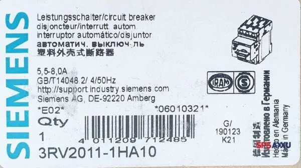 SIEMENS SIRIUS 3RV2011-1HA10 Leistungsschalter E:02 – Bild 3