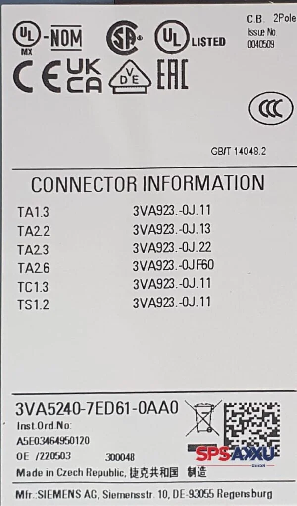 SIEMENS 3VA5240-7ED61-0AA0 Leistungsschalter – Bild 5