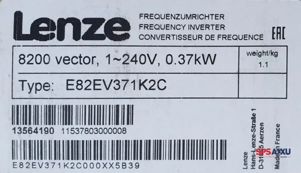 LENZE 8200 Vector Inverter Frequenzumrichter E82EV371_2C  E82EV371K2C – Bild 2