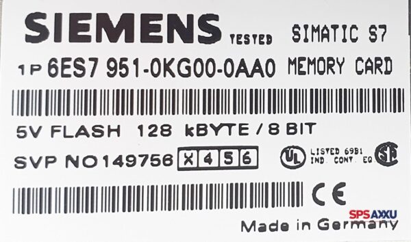 SIEMENS Simatic S7 Memory Card 6ES7951-0KG00-0AA0 6ES7 951-0KG00-0AA0 – Bild 2