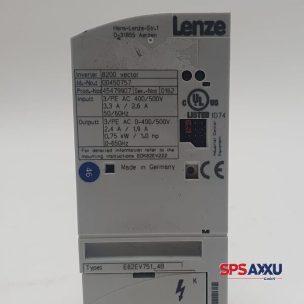 LENZE 8200 Vector E82EV751_4B E82EV751K4B Frequenzumrichter Inverter – Bild 2