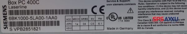 SIEMENS Box PC 400C Laserline 6BK1000-5LA00-1AA0   6BK 1000-5LA00-1AA0 – Bild 2