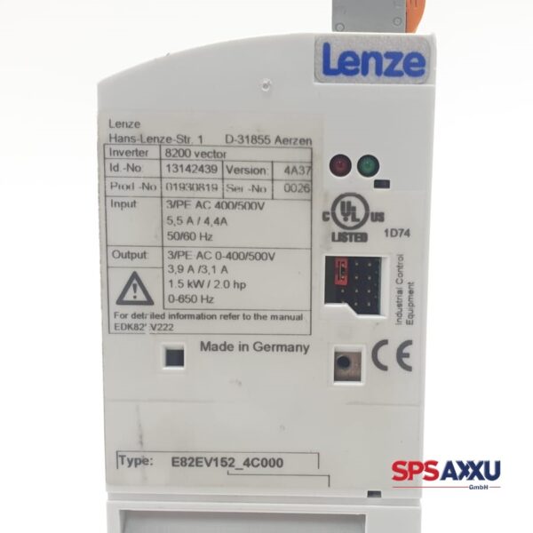 Lenze 8200 Vector E82EV152_4C000   E82EV152K4C000 – Bild 2