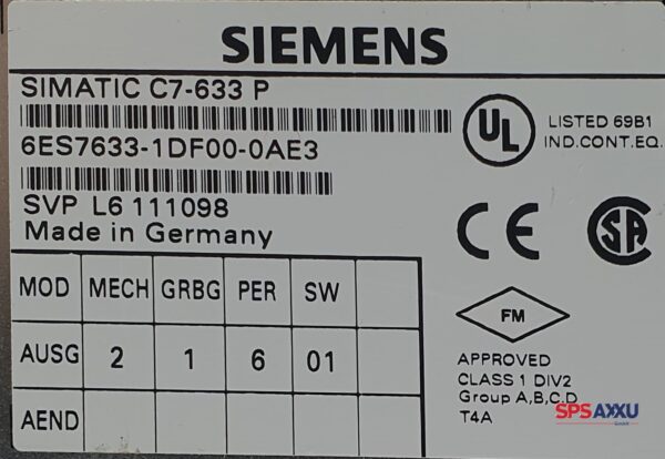 SIEMENS Simatic C7-633 DP Komplett 6ES7633-1DF00-0AE3  6ES7 633-1DF00-0AE3 – Bild 2