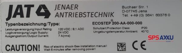 Jenaer Antriebstechnik ECOSTEP 200-AA-000-000 – Leistungsstarker Servoverstärker – Bild 3