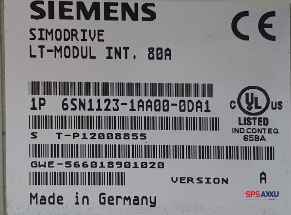 SIEMENS  Simodrive LT-Modul 80A  6SN1123-1AA00-0DA1 6SN1 123-1AA00-0DA1 – Bild 2