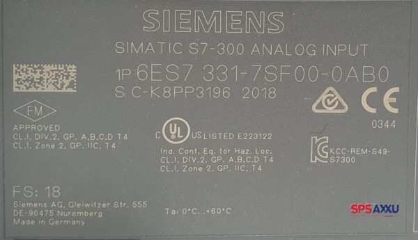 SIEMENS Simatic S7  RTD Analog Modul  6ES7 331-7SF00-0AB0   6ES7331-7SF00-0AB0 – Bild 2