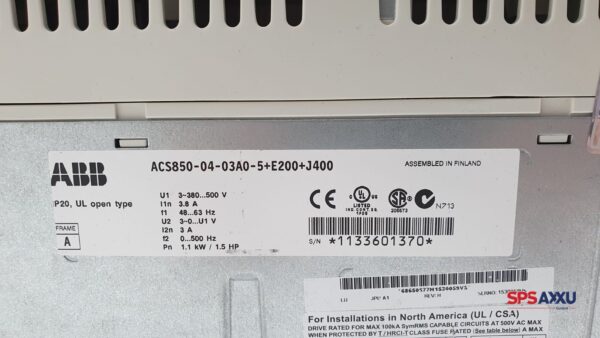 ABB ACS850-04-03A0-5+E200+J400   ACS8500403A05E200J400 Frequenzumrichter – Bild 3