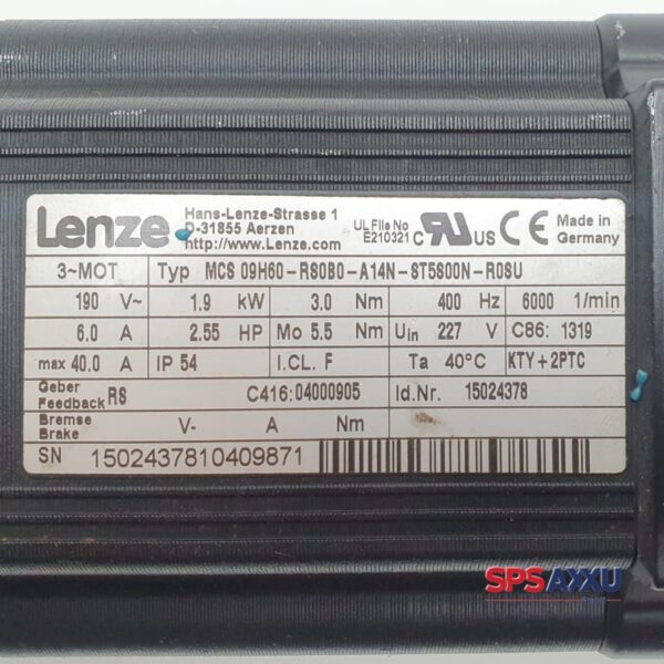 3~Servomotor Motor Synchronmotor Lenze MCS 09H60-RS0B0-A14N-ST5S00N-R0SU – Bild 2