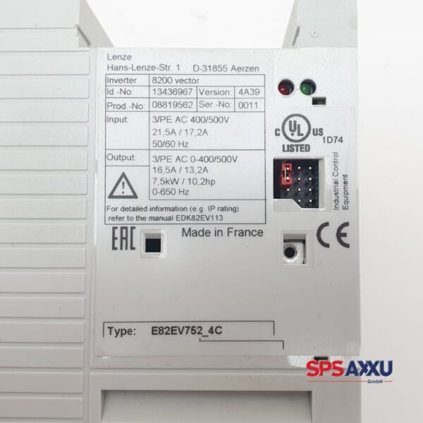 Lenze 8200 Vector E82EV752-4C E82EV752K4C Frequenzumrichter – Bild 3