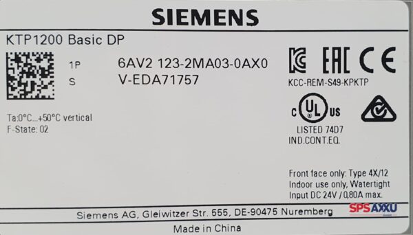 SIEMENS SIMATIC HMI KTP1200 Touch Panel Basic DP 6AV2123-2MA03-0AX0 6AV2 123-2MA03-0AX0 – Bild 3