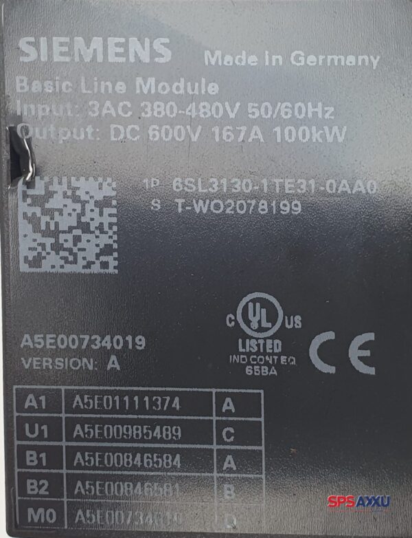 SIEMENS Basic Line Module 6SL3130-1TE31-0AA0   6SL3 130-1TE31-0AA0  Power module – Bild 2
