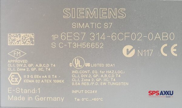 SIEMENS Simatic S7 Kompakt CPU 6ES7314-6CF02-0AB0 6ES7 314-6CF02-0AB0 MMC 64KB 6ES79553-8LF11-0AA0 – Bild 4
