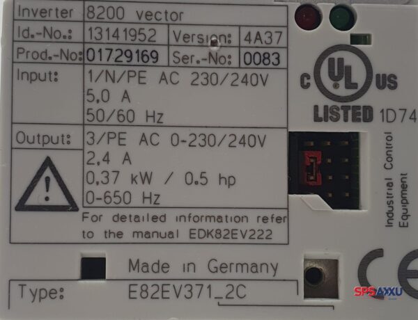 Lenze 8200 Vector E82EV371_2C E82EV371K2C Frequenzumrichter – Bild 2