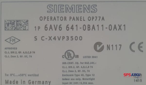 SIEMENS Simatic HMI Operator Panel OP 77A  6AV6641-0BA11-0AX1   6AV6 641-0BA11-0AX1 – Bild 2