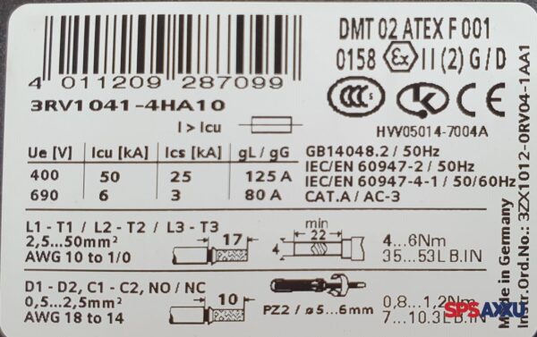 SIEMENS Sirius Leistungsschalter   3RV1041-4HA10  3RV 1041-4HA10 – Bild 4