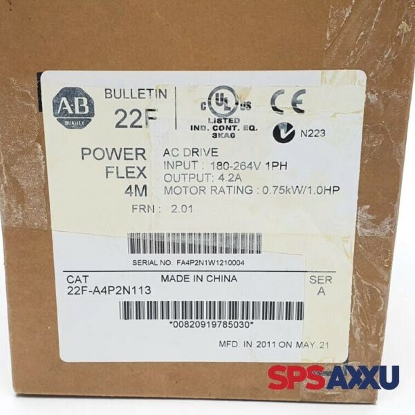 ALLEN-BRADLEY POWER FLEX 4M Inverter 22F-A4P2N113 Series A 0,75kW – Bild 3