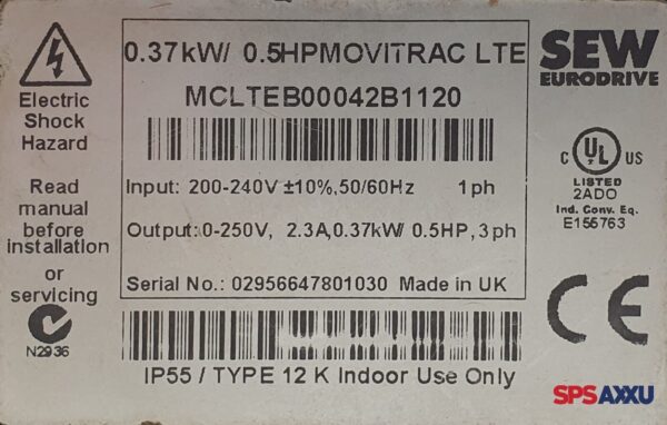 SEW Eurodrive Frequenzumrichter Inverter MCLTEB00042B1120 0.37kW – Bild 6