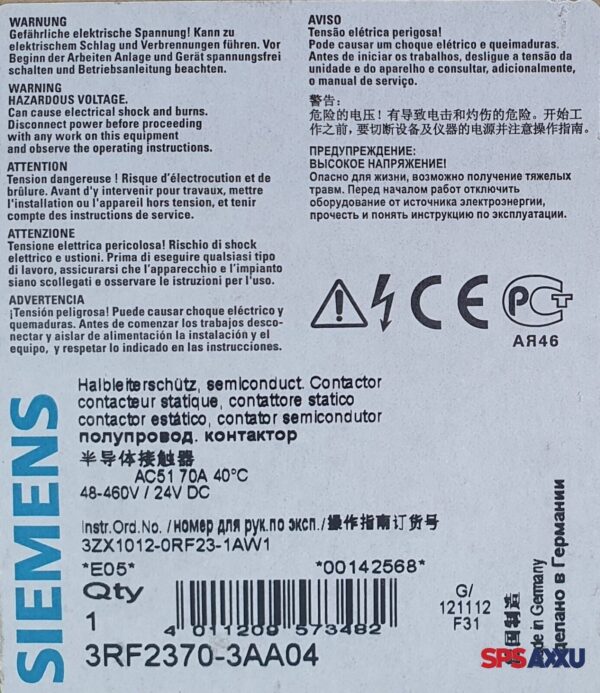 SIEMENS Sirius 3RF370-3AA04   3RF 370-3AA04  Halbleiterschütz   E05 – Bild 6