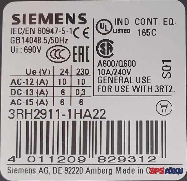 SIEMENS Sirius Hilfsschalterblock  3RH2911-1HA22  3RH2 911-1HA22 – Bild 5