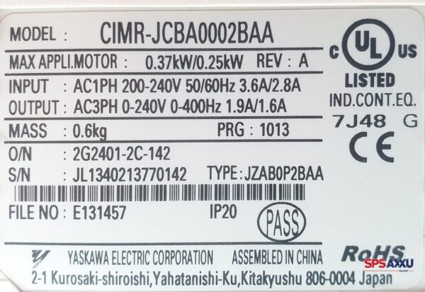 YASKAWA  J1000 CIMR-JCBA0002BAA  REV:A – Bild 7