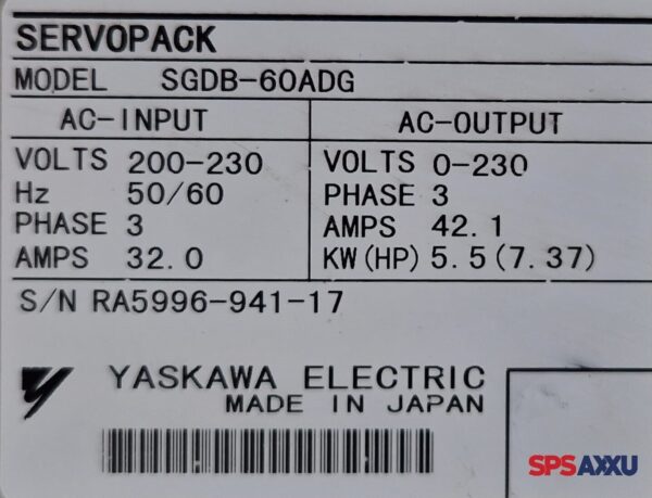 Yaskawa    Servopack  SGDB-60ADG – Bild 6