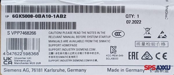 SIEMENS  Scalance XB Switch Module 6GK5008-0BA10-1AB2  6GK 5008-0BA10-1AB2 FS:2 – Bild 4
