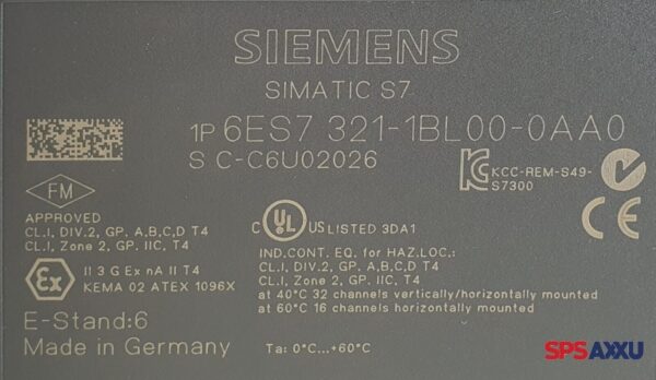 SIEMENS Simatic S7-300 Digitaleingabe 6ES7 321-1BL00-0AA0 6ES7321-1BL00-0AA0 E:6 – Bild 5