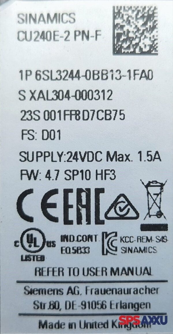 SIEMENS Sinamics Control Unit CU240E-2 PN-F 6SL3244-0BB13-1FA0 6SL3 244-0BB13-1F – Bild 5