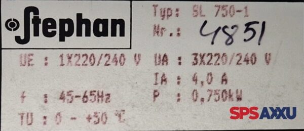 Stephan Scand-AC VMP SL 750-1 SL750-1 Frequenzumrichter 0,750kW – Bild 5