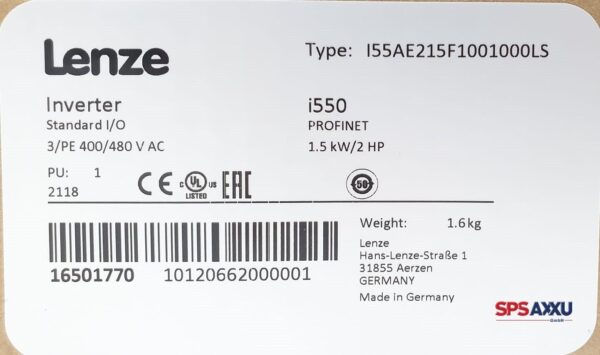 LENZE Inverter Profinet I550 I55AE215F1001000LS Frequenzumrichter – Bild 6