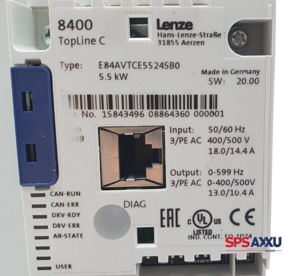 Lenze Frequenzumrichter 8400 TopLine C E84AVTCE5524SB0  Inverter Drives 5,5kW – Bild 5