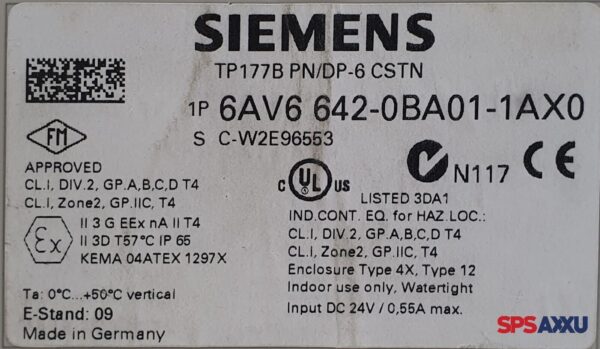 SIEMENS Simatic Panel  TP177B PN/DP 6AV6 642-0BA01-1AX0 6AV6642-0BA01-1AX0 E:9 – Bild 6