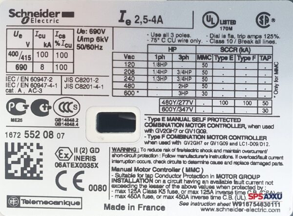 Schneider Electric GV2-P08 2,5-4A Schütze – Bild 4