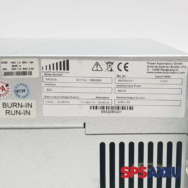 B&R Power Automation MI305 mi 305 6kVA  SerNo 8842280021 – Bild 5
