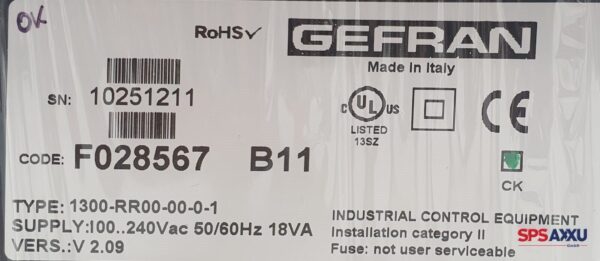 GEFRAN 1300 PID-Regler 1300-RR00-00-0-1   F028567 B11   Vers.: V 2.09 – Bild 5