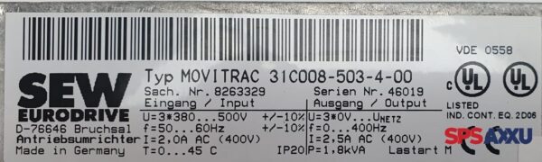 SEW Eurodrive Antriebsumrichter  MOVITRAC   31C008-503-4-00 – Bild 6