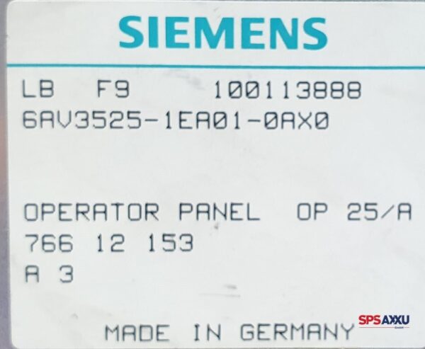 SIEMENS Operator Panel Coros OP 25/A 6AV3525-1EA01-0AX0  6AV3 525-1EA01-0AX0 – Bild 6