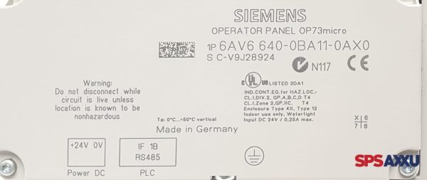SIEMENS Operator Panel OP73 micro 6AV6 640-0BA11-0AX0   6AV6640-0BA11-0AX0 ES: 5 – Bild 6