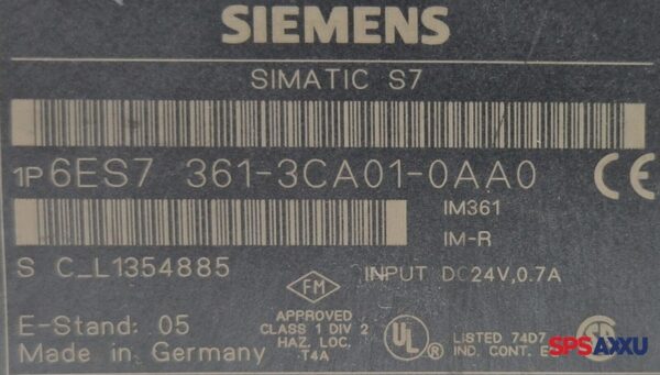 SIEMENS Simatic S7-300  6ES7 361-3CA01-0AA0  6ES7361-3CA01-0AA0  E:05 – Bild 5