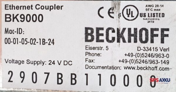 BECKHOFF  BK9000  Ethernet Buskoppler  ID:00-01-05-02-1B-24 – Bild 5